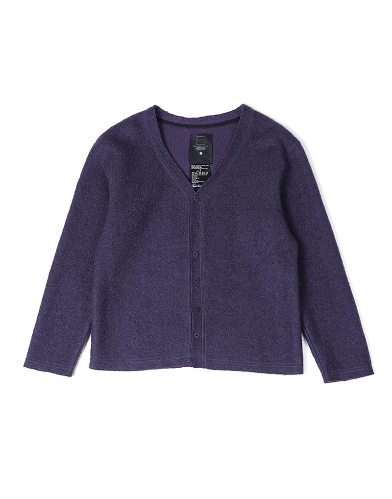 오파츠 Fleece cut-off cardigan (Purple)