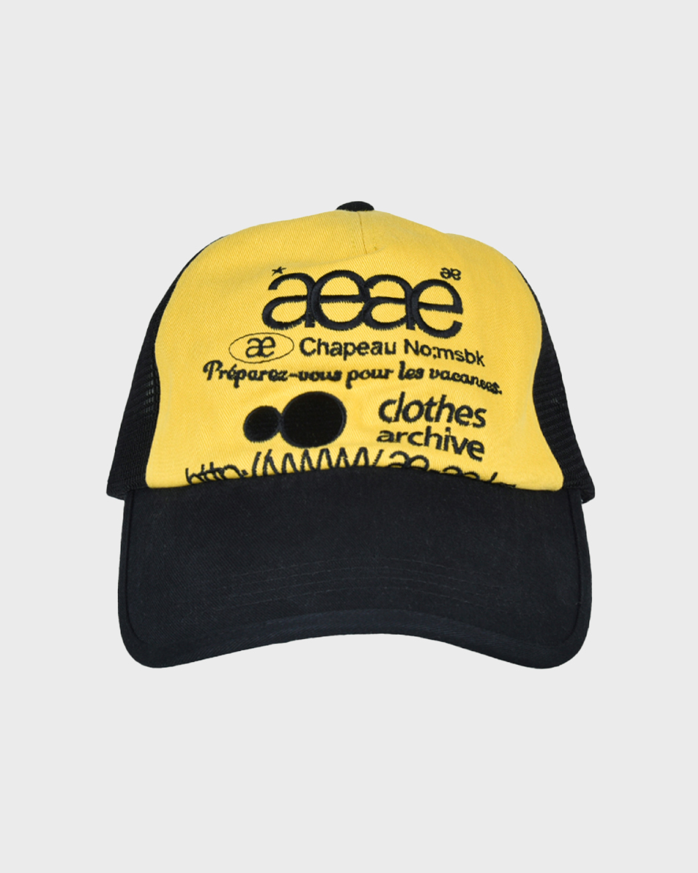 Web logo mesh cap (Yellow/Black)