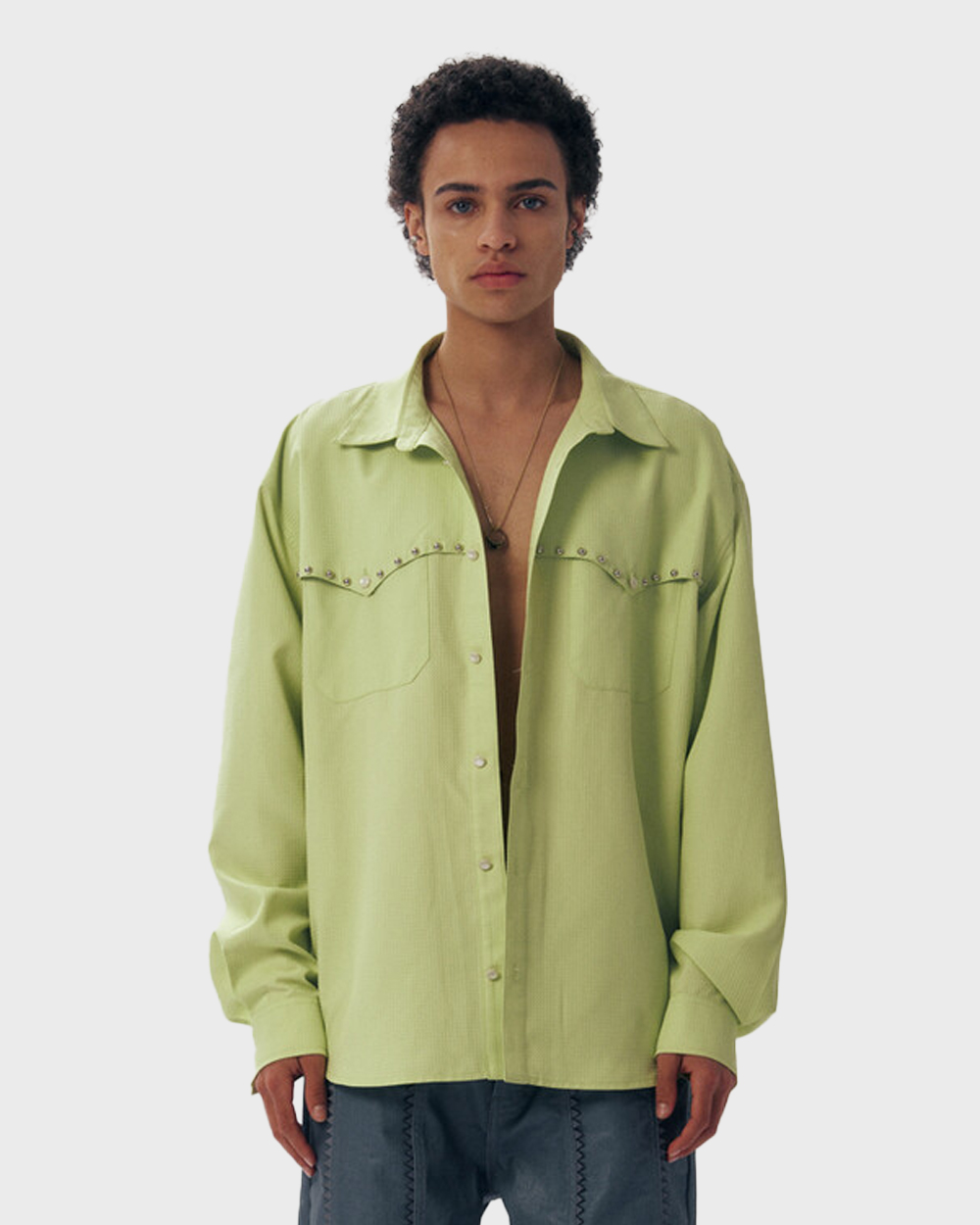 Western Rivet Dobby Shirt (Lime)