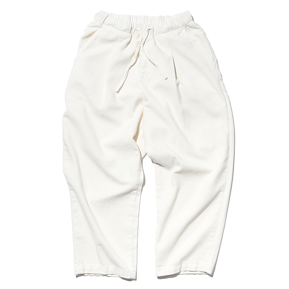 공백 Wide One Tuck Linen Like Pants(Garment Dyeing)_Ecru