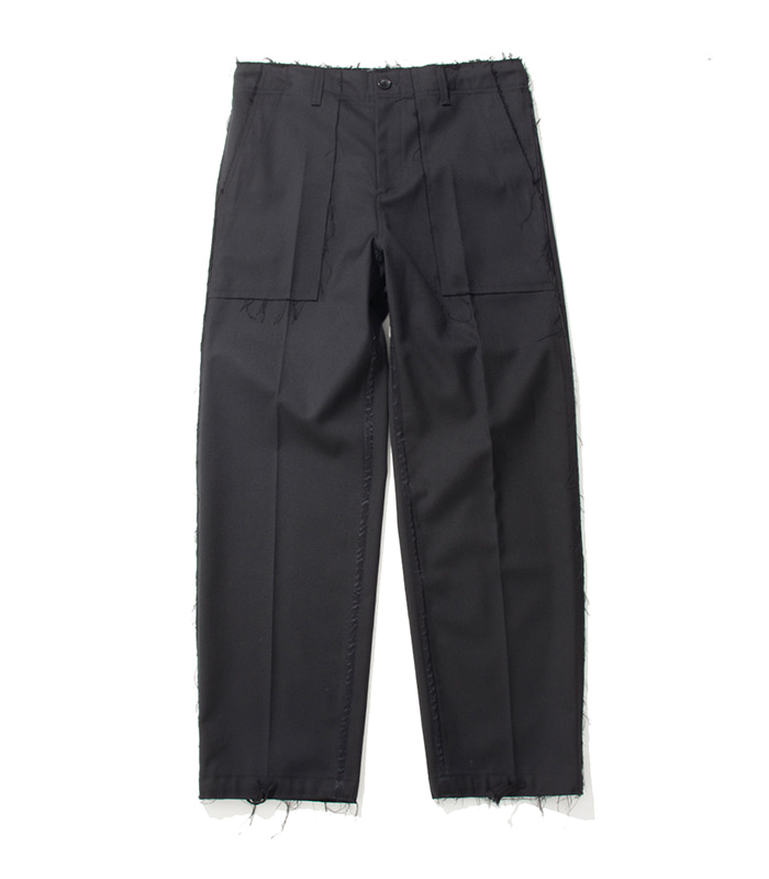 가쿠로 FATIGUE PANTS Double cloth wool (Black)