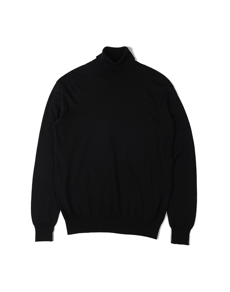 오파츠 Soft roll neck Sweater (Black)
