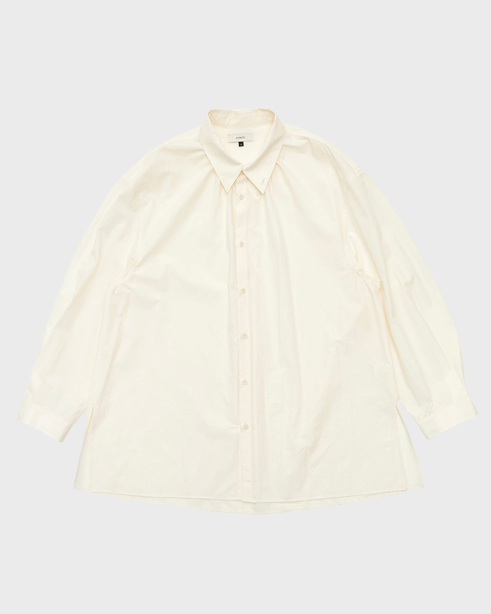 Shirring Cotton Oversize Shirts (Ecru)
