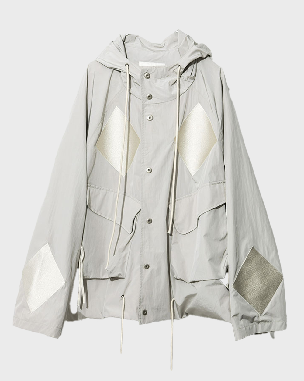 Massive-Dia Hooded Crop Jacket (Light Grey)