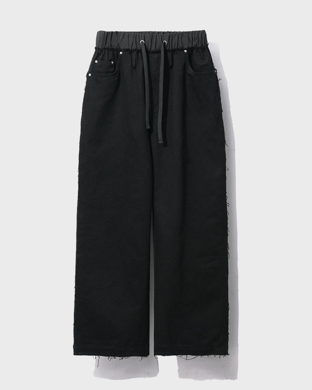 Split-Side Relaxed Dual Pants (Black)