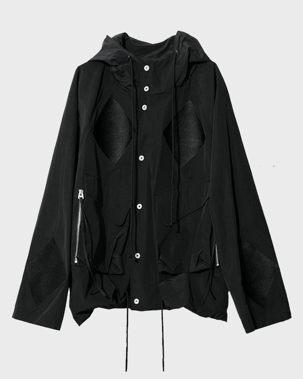 Massive-Dia Hooded Crop Jacket (Black)